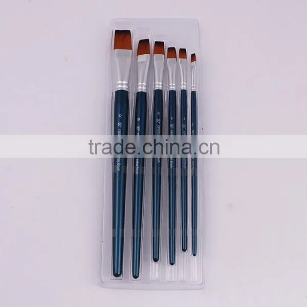 6pcs Wood Handle Nylon Hair Artist Brush For Watercolor Painting photo-2