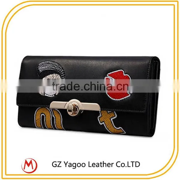 Wholesale Woman Leather Wallet Lady Money Bag Embroider Patter Purse photo-4