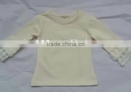 New Organic 95% Cotton 5% Spandex Best Selling Blank White Ruffles Kids t Shirt Wholesale photo-6