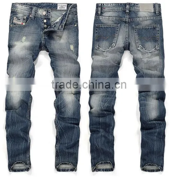 Fashion Stylish Men's Designed Straight Regular Fit Trousers Casual Jean Plaid Pants JeansTrousers photo-4