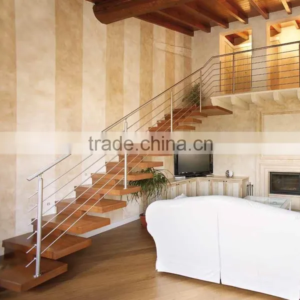 Iron Wood Floating Stairs/staircase Manufacture ---YUDI photo-4