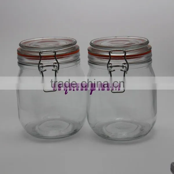 Glass Jar With Metal Clip/glass Storage Jar photo-5