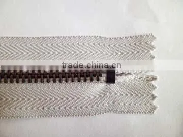 5# Metal Aluminum Zipper Fastener Close End Zipper With Locking Slider Zipper Leather Jacket photo-6
