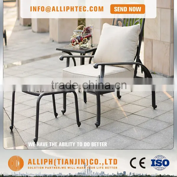 Outdoor Garden Beach Pool Aluminum Chaise With Ottoman photo-3