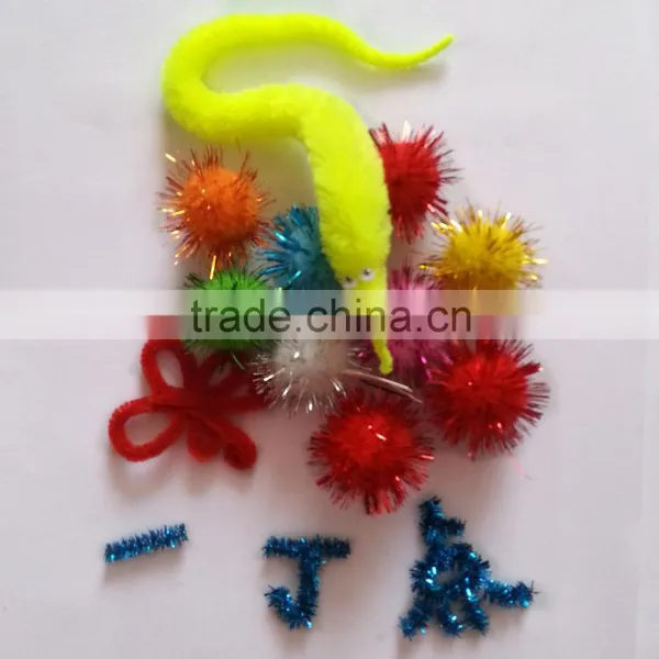 Factory Supply DIY Crafts Chenille Stems and Pompons Assorted Colors for Kids photo-5