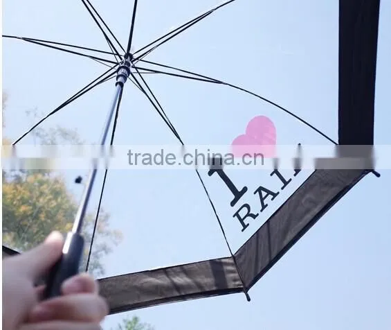 Wholesale Best Quality Love Sahpe Printed Transparent Umbrella China Supplier photo-4
