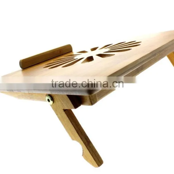 Natural Eco-Friendly Bamboo Cooling Vented Laptop Desk/Table Stand Up to 15in photo-5