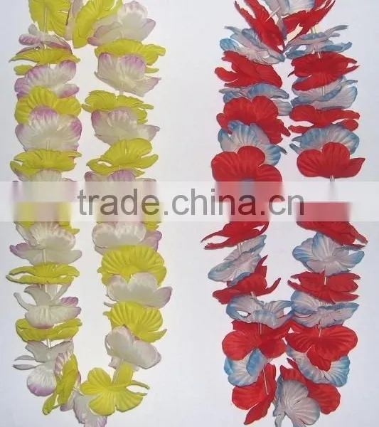 Colorful Flower Leis Hawaiian Silk Flower Leis Party Accessories