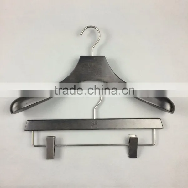 Black Wooden Hanger Suit Wooden Hanger Beech Wood Hotel Hanger photo-2