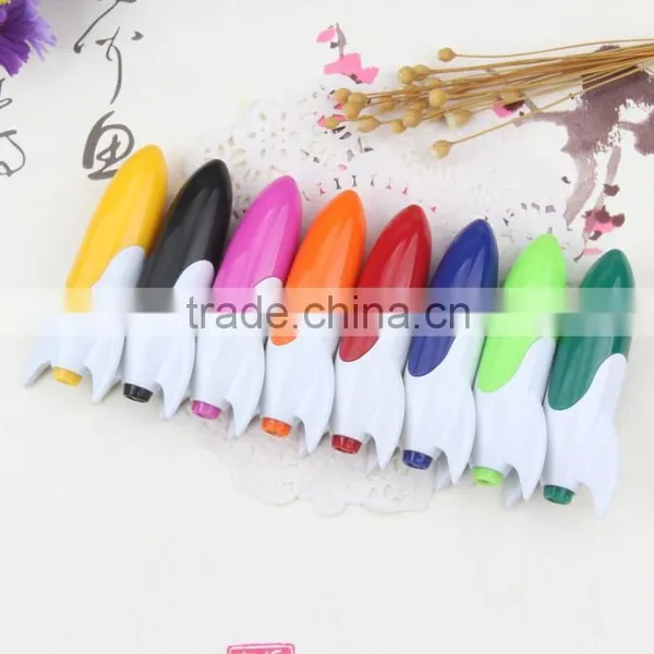Hot Selling New Novelty Plastic Rocket Ballpoint Pen With Led Light photo-3