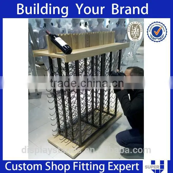 High Quality Retail Shop Furniture Solid Wood Material Display Shelf for Wine Display Rack photo-4