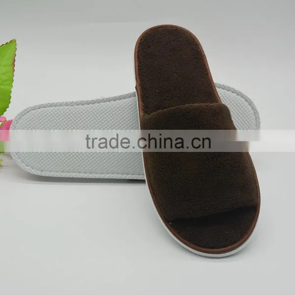 Brown Coral Fleece Hotel Disposable Slippers photo-4