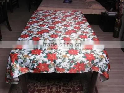 Transfer Print Christmas Design 100% Polester Table Cloth From Manufacturer photo-2