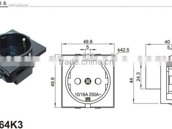 ac Power Socket Connector,alloy Material Electrical Plug DC Stereo Switch photo-3