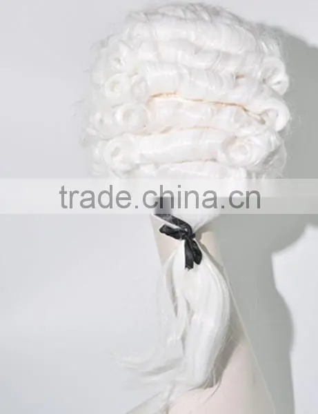 Cosplay Short Judge Wig Roman Wave Wig With Braid N331 photo-3