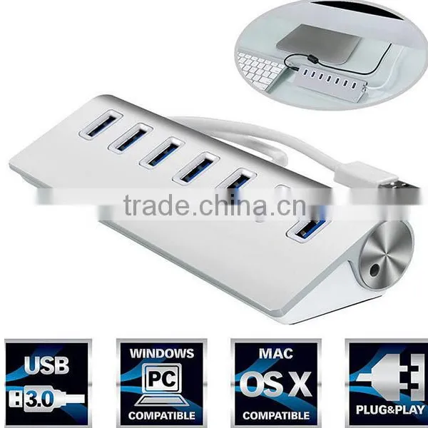 High Quality 7 Ports Aluminum USB 3.0 Usb HUB For Macbook Pro Mac PC Laptop photo-3