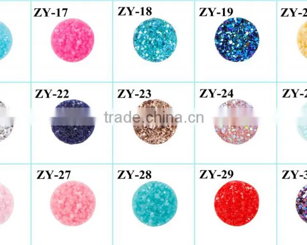 12mm Flat Back Resin Druzy Cabochons Wholesale photo-4