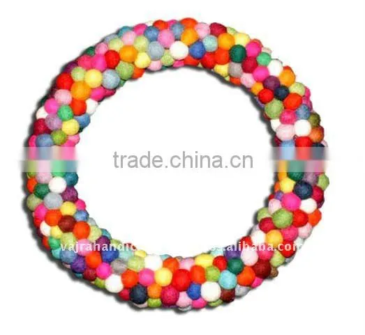 Christmas Felt Ball Wreath