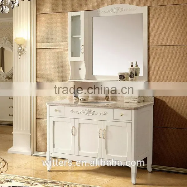 42" Royal Single Rubber Solid Wood Bathroom Vanity Cabinets in Ivory White WTS-820CO photo-4