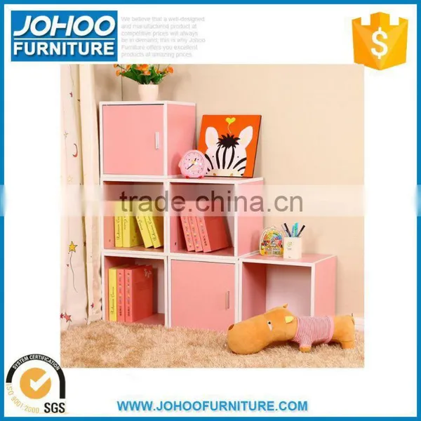Modern Kindergarten Wood Furniture Colorful Wooden Children Bookshelf photo-4