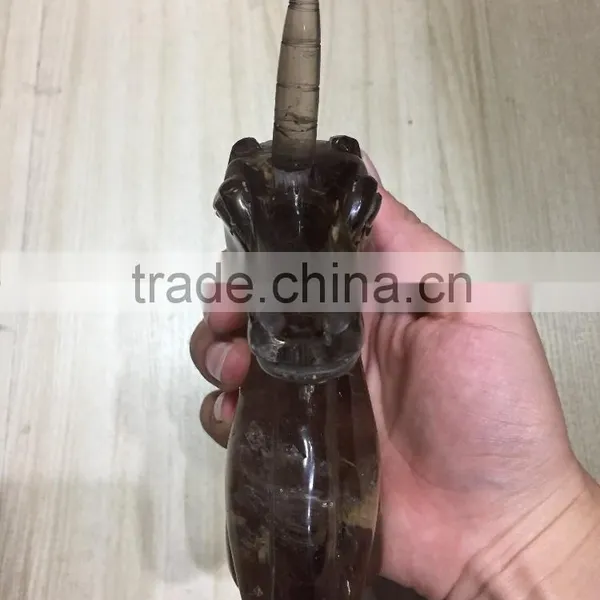 Natural Smoky Rock Quartz Crystal Unicorn photo-4