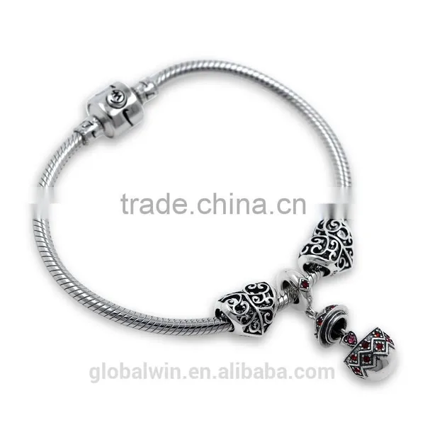 925 Sterling Silver Bead Oxidized Stopper Charm Products Charms Bead Silver Metal Jewelry STY004 photo-5