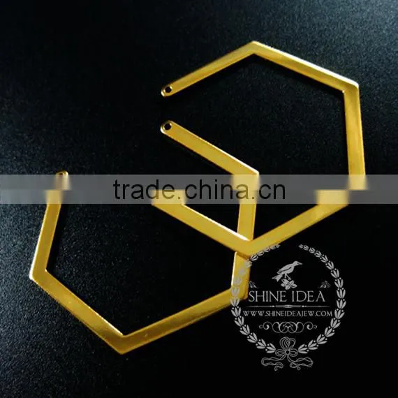 40*34mm Gold Plated Geometric Simple Pendant Charm DIY Earrings Chandelier Jewelry Supplies 1850252 photo-3