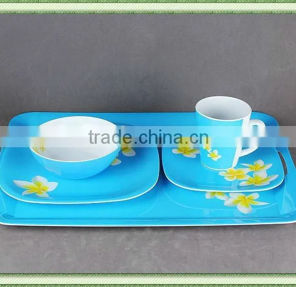 Flower Printing Melamine Dinner Set