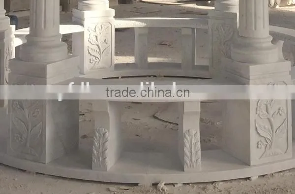 Garden Decorative White Marble Roman Column Gazebo photo-2