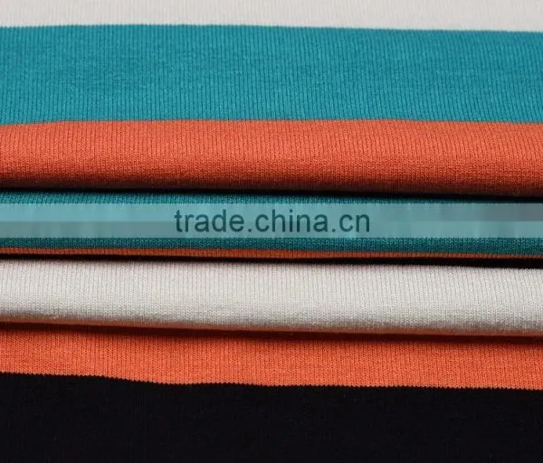 New Products 2016 Viscose Spandex Yarn Dyed Striped Single Jersey Fabric photo-3