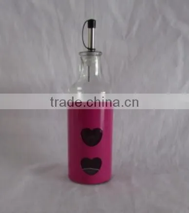 Colored Metal Coated Top Quality Oil Glass Bottle With Dispenser photo-3