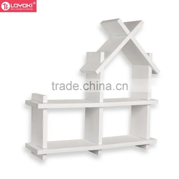 Lovely House Style Wooden Floating Shelf Wholesale Home Decor Wall Mount Shelving for Kids Room Wall Shelf Bracket photo-3
