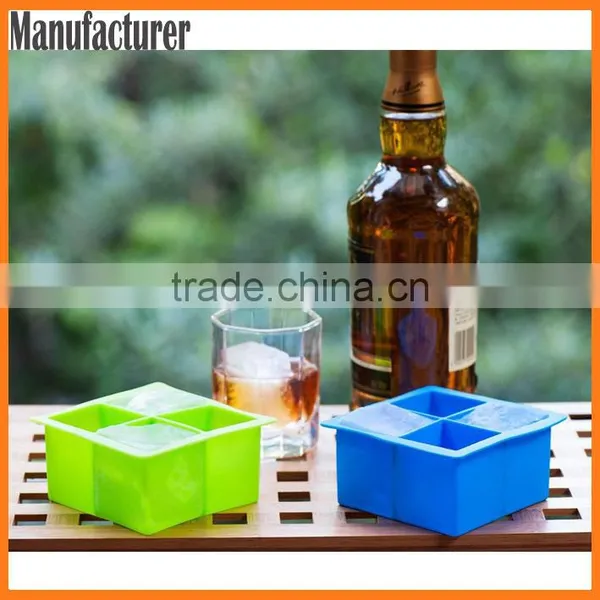 Hiqh Quality 4 Caves Silicone Ice Cube Tray / 4 Cubes Square Silicone Ice Mold photo-6