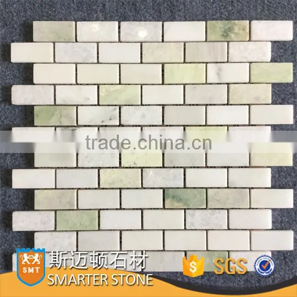 Yellow Fantasy Chinese Marble Square Mosaic 48x48 mm on Mesh photo-2