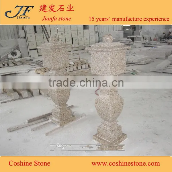 Prefab Chinese G682 Granite Yellow Rusty Granite Balcony Column photo-2