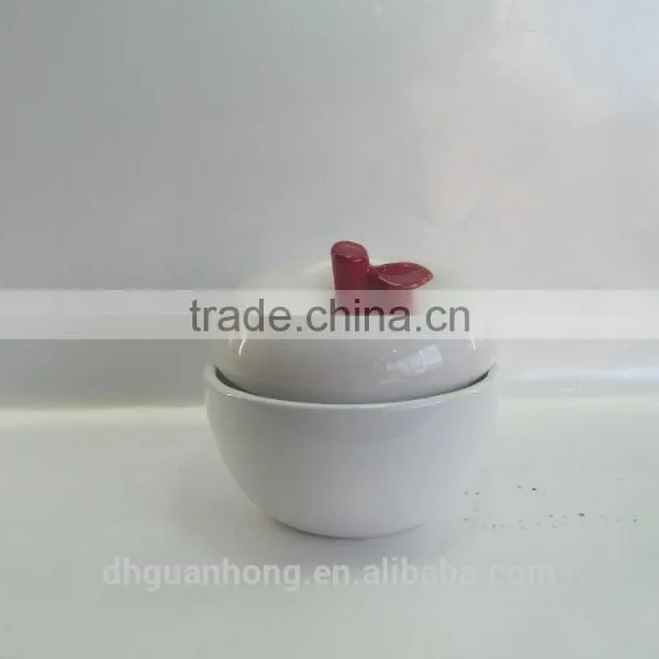 Nice Ceramic Jars White Apple Shape Candy Jar photo-6