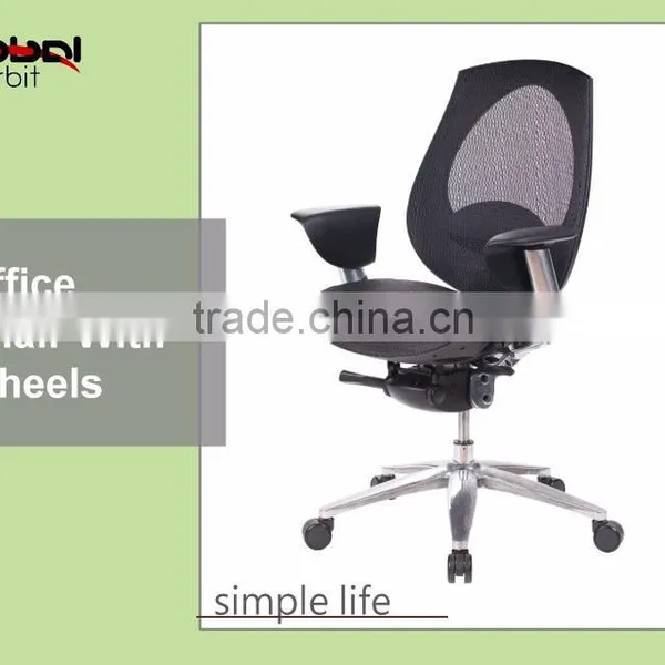 2016 Hot Selling Mobile Office Computer Chair With Fabric Adjustable Backrest photo-3