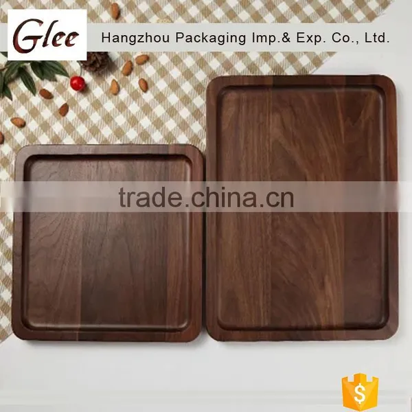 Marvelous Trendy Eco-friendly Black Walnut Lumber Wood Plate ,Wooden Square Shape Serving Tray/Dishes photo-2