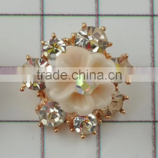 Glass Beaded Rose Flower Silver Rhinestone Button for Shoe Parts photo-6