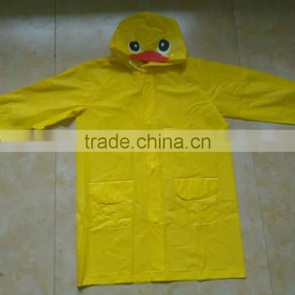 Yellow Duck Cartoon Children PVC Raincoat photo-2