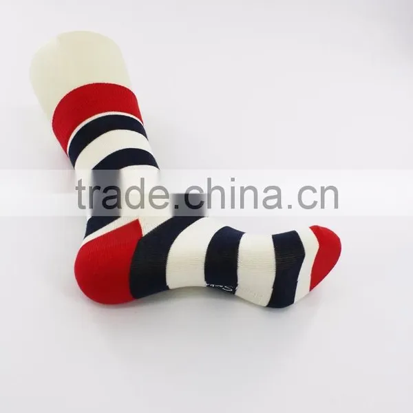 OEM Custom Colorful Combed Cotton Dress Business Men Happy Socks photo-3