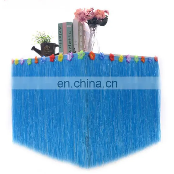 Hawaiian Table Skirt Luau Hibiscus Table Hula Skirt photo-6