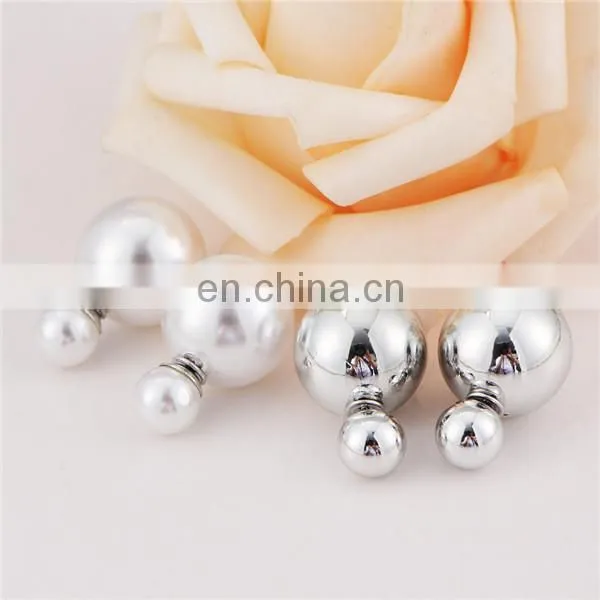 Double - Sided Pearl Earrings Candy Color Spherical Fnacy Stud Earrings photo-5