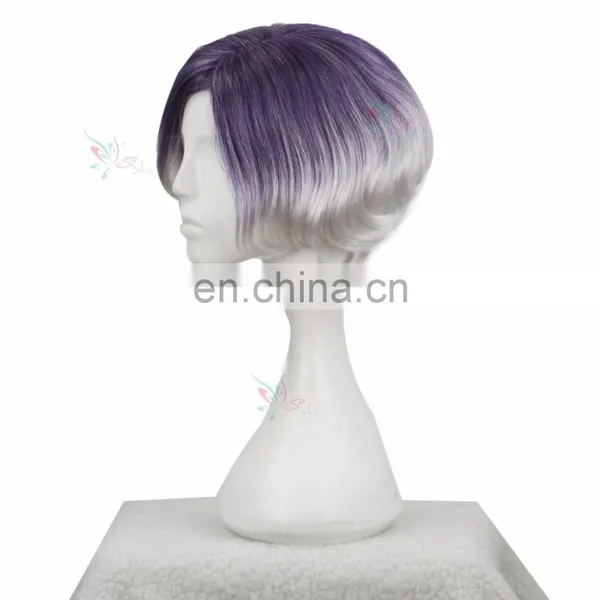 Styler Brand Cheap Wholesale Curly Gray Hair Synthetic Wig for Cosplay photo-3