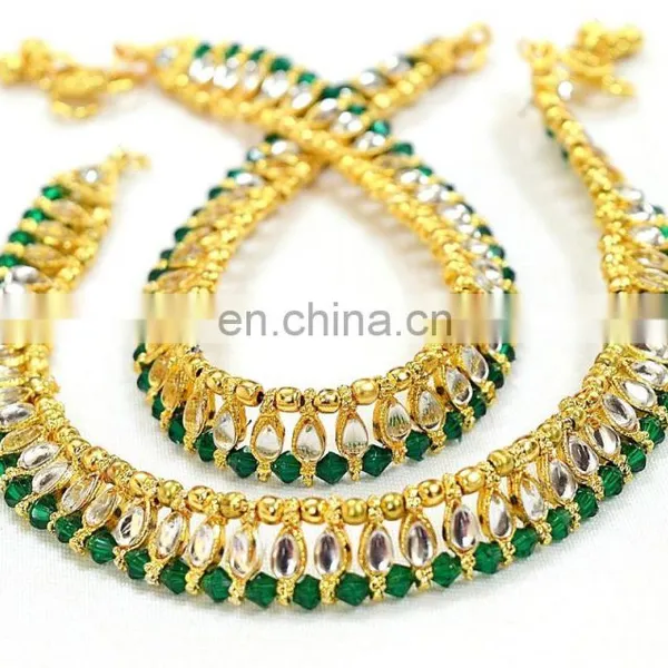 Indian Antique Designer Gold Payal Anklet-Wholesale Designer Kundan Anklets-fancy Anklet - Regular Wear Anklets photo-5