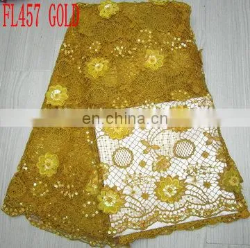 High Quality African French Lace/organza Lace/sequin Lace (FL457) photo-3