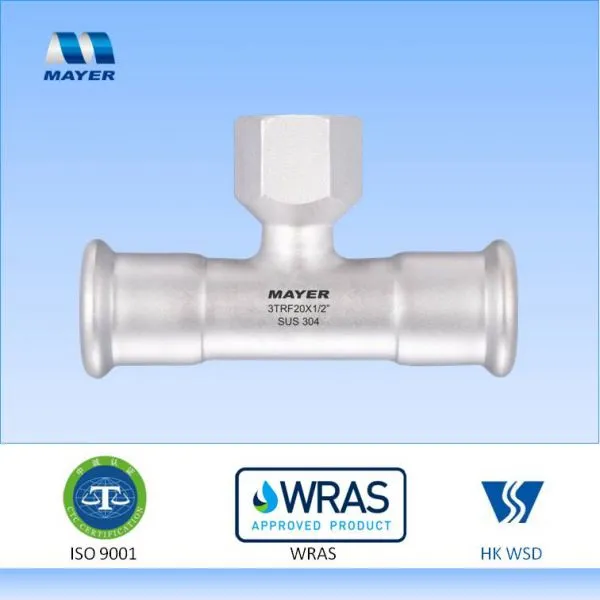 Stainless Steel Tee Fitting With Female Thread Viega Press Fitting photo-2