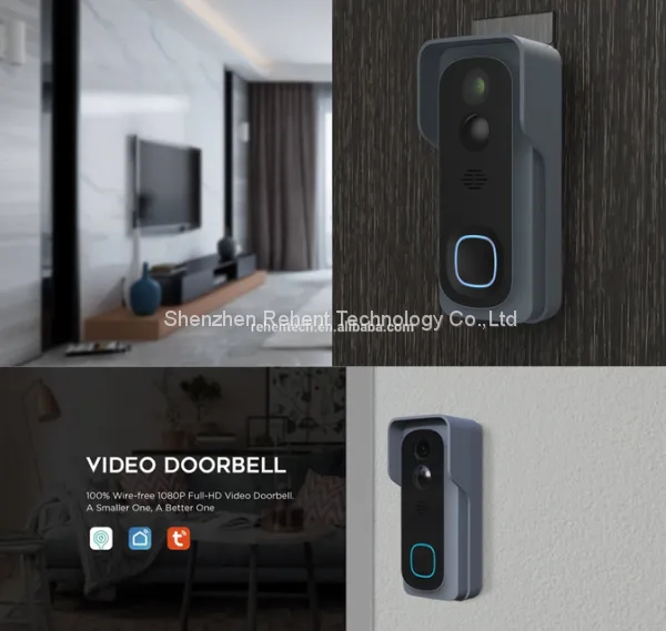 REHENT Tuya Battery Power Smart Wifi Doorbell Camera Two Way Audio Talk Night Visionc Video Door Bell 1080P photo-5
