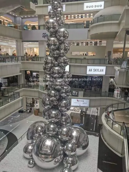 Large Mirror Balls Floating Mirror Ball Inflatable Silver Reflective Balloon For Advertising