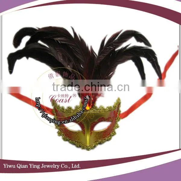 Venetian Masquerade Carnival Mask With Feather photo-2